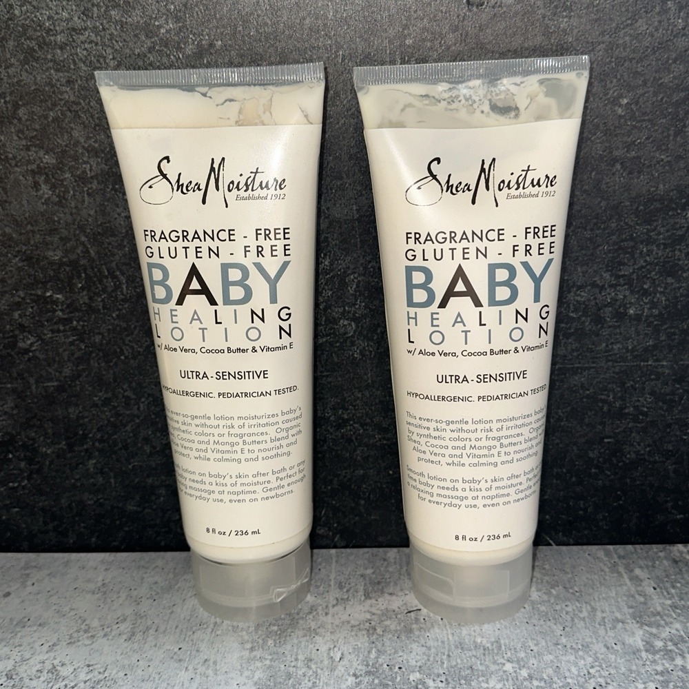2 Shea Moisture Fragrance & Gluten Free Baby Healing Lotion Hypoallergenic 8 Oz